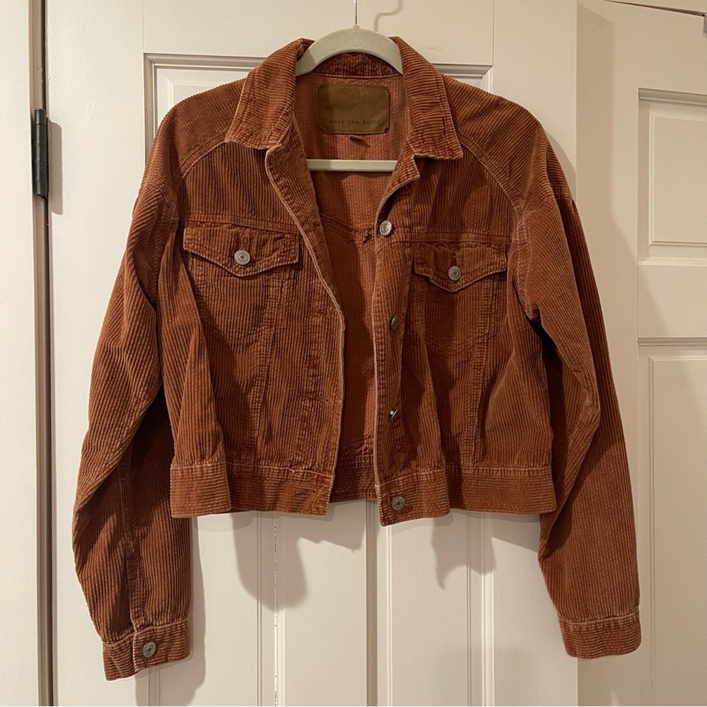 Brown corduroy button up jacket